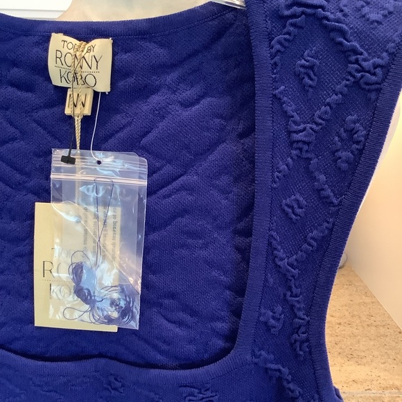 Ronny Kobo Blue Sleeveless Bodycon Knit Dress NWT Size Small - Picture 2 of 7